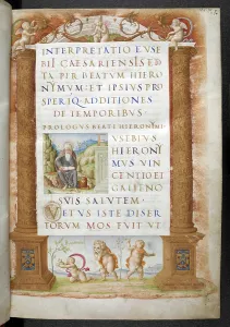 British Library Manuscripts Prints: Frontispiece of the Ecclesiastical History of Eusebius of Caesarea