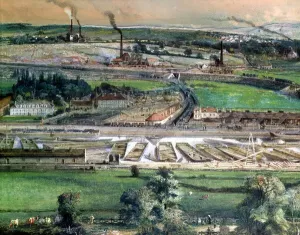 Industrial Landscape Print, Blanzy Coal Field, c.1860