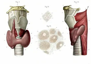 Fine Art Print of 1866 Larynx and Thyroid Anatomy