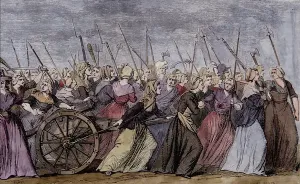 Prints of LSE4110375 Womens March on Versailles, October 5, 1789 by French School; Private Collection; (add.info.: Womens March on Versailles, October 5, 1789); Photo eLeonard de Selva; French, out of copyright France Prints: Fine Art Finder Print of Womens March on Versailles, 1789