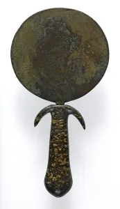 Egyptian New Kingdom Bronze & Stone Mirror Print (c.1567-1085 BC)