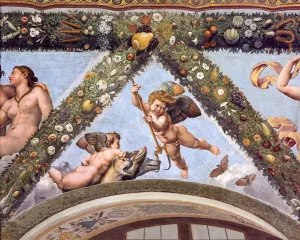 Raphael's Cupids with Cerberus Print, 1517-18 (fresco)