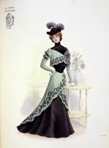 Vintage Women's Clothing Styles Prints: Afternoon dress made by Barroin for Mme Norghornoff