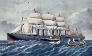 Great Eastern Ship Prints: British steamer Great Eastern, 19th century