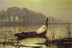 Print of The Lady of Shalott in oil on canvas