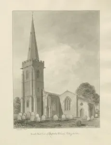 Rolleston Church Sepia Print, 1848