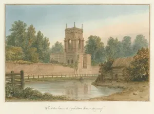 Prints of 5895749 Surrey - Carshalton House - The Water House, 1831 (w/c on paper) by Buckler, John (1770-1851); 34.9x23.5 cm; The William Salt Library, Stafford Painting Prints: Fine Art Print of Carshalton House, 1831 (w/c on paper)