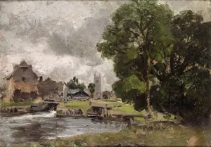 Dedham Lock and Mill Print by John Constable