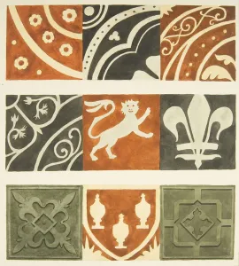 Fine Art Print of Bristol Cathedral Tiles (w/c on paper)