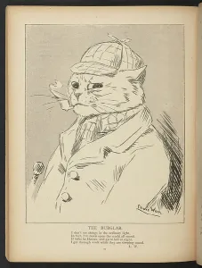 Louis Wain Art Prints: The Burglar, from p. 72, Louis Wain Annual, 1902 (litho)