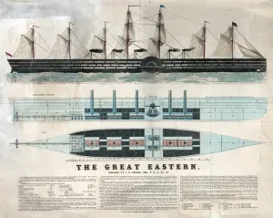 Isambard Kingdom Brunel Design Prints: Representation of the British ship Great Eastern, first giant liner