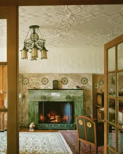 Ladies' Drawing Room Fireplace Print by Baillie Scott
