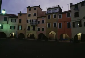 Varese Ligure Square at Sunset Print