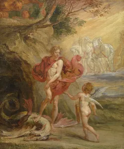 Apollo Mythology Prints: Apollo and Python (oil on canvas)