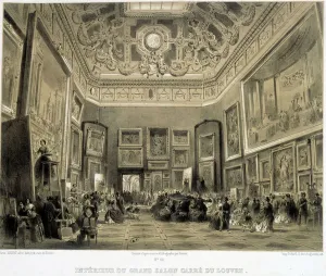 Interior of the Grand Salon Carre du Louvre Print