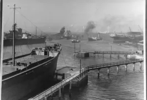 British Shipbuilding History Prints: View of Blyth Harbour (b / we photo)