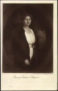 Prints of 708003 Ak Princess Eudoxia of Bulgaria, Portrait, Pearl Necklace (b/w photo) by German Photographer; Private Collection; (add.info.: Ak Princess Eudoxia of Bulgaria, Portrait, Pearl Necklace) Bulgaria Prints: Black and White Print of Princess Eudoxia