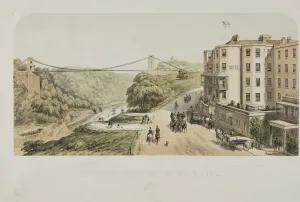 Clifton Suspension Bridge Prints: Suspension Bridge, from Sion Hill, Clifton, c. 1875 (colour litho)