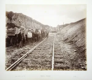 Victorian Era Transport Prints: Norton Cutting, 1882 (sepia photo)