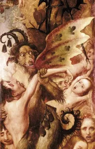 Flemish School Print: Devil Scene from Hell (15th century)