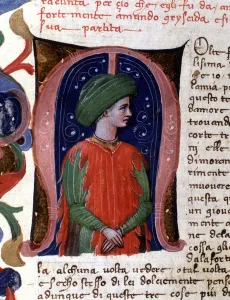 15th Century Lettrine Print of Philostrate