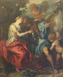 Mars and Venus Print by Anthony van Dyck (School of)