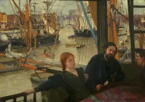 Prints of 4073475 Wapping, 1860-64 (oil on canvas) by Whistler, James Abbott McNeill (1834-1903); 72x101.8 cm; National Gallery of Art, Washington DC, USA; American, out of copyright Painting Prints: Whistler's Wapping Print, 1860-64 (Oil on Canvas)