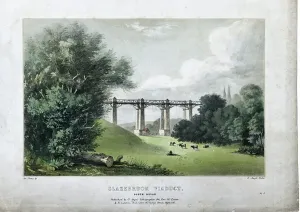 Isambard Kingdom Brunel Design Prints: Glazebrook Viaduct, South Devon, c.1850 (hand coloured lithograph on paper)