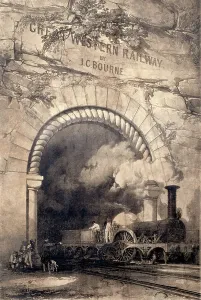 Acheron Locomotive Emerge from Bristol Tunnel Print