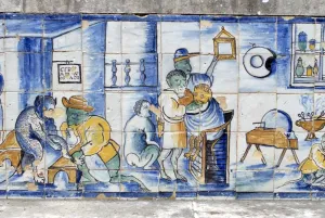 Lisbon Portugal Architecture Prints: Patterned tiling (ceramic tiles)