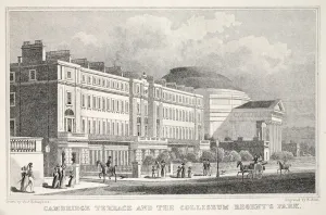 Cambridge Terrace and the Colosseum, London Print, 1827-1829
