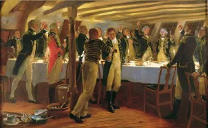 Admiral Nelson Raising a Toast to Victory, 1898 Print