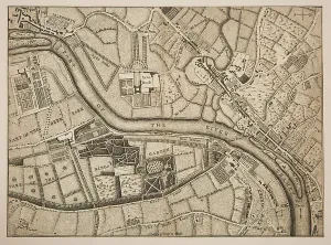 Drawing Prints: 18th Century Plan of Richmond, Syon and Kew Print