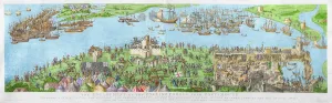 Prints of BAL331681 The Encampment of the English Forces near Portsmouth during the Battle of the Solent, 1778 (engraving) (later colouration) by Basire B Prints: The Encampment of English Forces near Portsmouth, 1778 Print