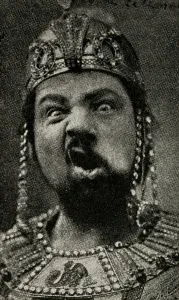 Prints of BRQ3923568 Leo Slezak portrait in role 8th March 1937 making a dreadful grimace; (add.info.: Leo Slezak portrait in role 8th March 1937 making a dreadful grimace) Opera Prints: Leo Slezak portrait print, Austrian tenor in a grimacing role