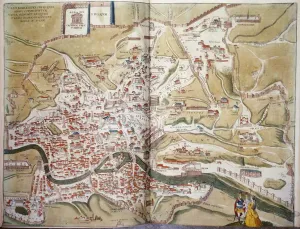 Unknown Artist Prints: Fine Art Print of 1570 Rome Map by Braun and Hogenberg