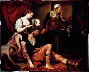 Unknown Artist Prints: Domenico Fiasella's 17th century Samson and Delilah Print