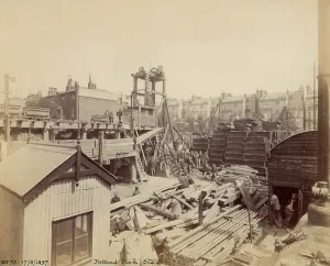 London Underground History Prints: Construction of the London Underground: the worksite at Holland Park