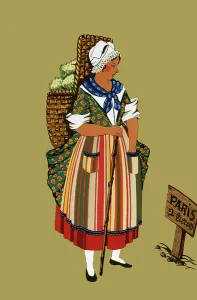 Prints of UIG2901748 Vegetable Merchant from the Vicinity of Paris; (add.info.: Vegetable Merchant from the Vicinity of Paris.); Buyenlarge Archive/UIG Fashion Prints: Vegetable Merchant Print from Paris