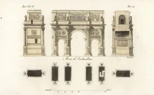 Arch Of Constantine Rome Prints: Plan and elevations of the Arch of Constantine