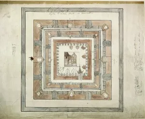 Plan of a Temple at Chiengmai, c.1816 Print