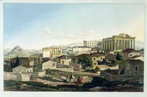 The West Front of the Parthenon, Aquatint Print, 1820