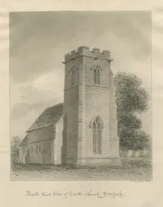 British Landscape Artwork Prints: Castle Church - Church: sepia drawing, 1837 (drawing)