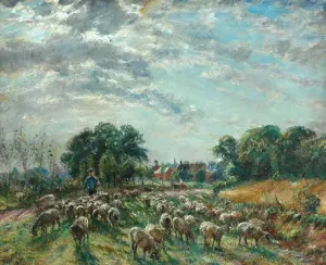 British Landscape Artwork Prints: The Road to Hatfield Heath, c. 1900 (oil on canvas)