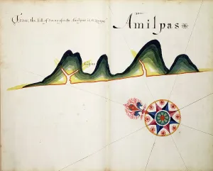 Latin America Maps Prints: Amilpas, 1685 (bound sheet)