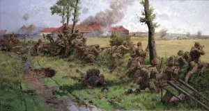 Prints of 2975397 Our A Little ContemptiblesA, 1914 (oil on canvas) by Wollen, William Barnes (1857-1936); National Army Museum, London; (add.info.: Composed of regular soldiers and reservists) World War I And II Prints: Our Little Contemptibles, 1914 (oil on canvas) Print