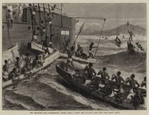 The Ashantee War, transhipping Stores from a Troop Ship to Surf Boats off Cape Coast The Ashantee War, transhipping Stores from a Troop Ship to Surf Boats off Cape Coast