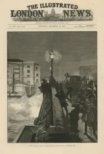 The attempt to blow up London Bridge with dynamite on Saturday last (engraving) The attempt to blow up London Bridge with dynamite on Saturday last (engraving)