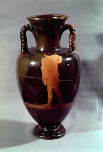 Attic red-figure amphora depicting Euphorbos and the infant Oedipus, from Vulci, c Attic red-figure amphora depicting Euphorbos and the infant Oedipus, from Vulci, c