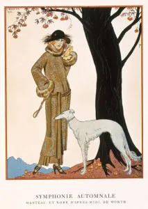 Autumnal Symphony, afternoon coat and dress by Worth, from Gazette de Bon Ton No.9, 1922 Autumnal Symphony, afternoon coat and dress by Worth, from Gazette de Bon Ton No.9, 1922